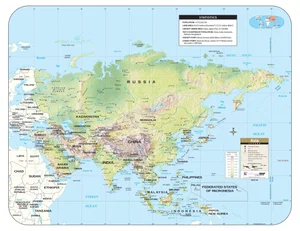 Map: Asia Laminated 28" x 38"
