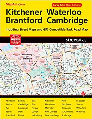 Kitchener Waterloo Brantford Cambridge Large Print Sreeet Atlas