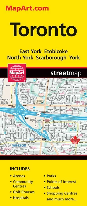 Toronto Street Map Folded