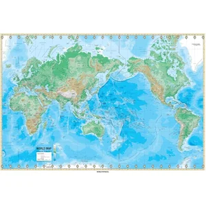 KAPPA World Advanced Physical Wall Map Spring Roller w/Backboard