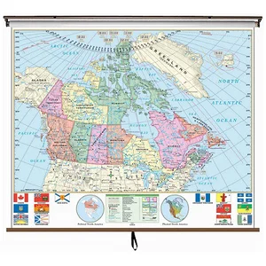 KAPPA Canada Essential Wall Map - Spring Roller w/ Backboard