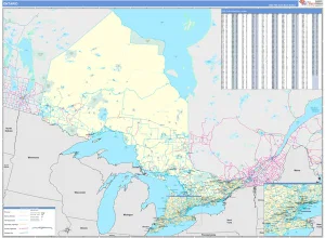 Ontario Laminated Wall Map 36"x48"
