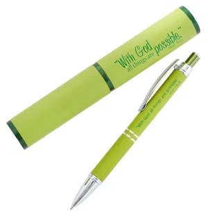 Gift Pen All Things Possible, Green - Matthew 19:26