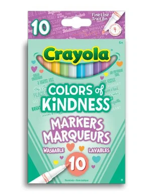 Colours of Kindness Fine Line Markers, 10 Count