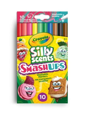Silly Scents Smash-Ups Washable Slim Markers, 10 Count