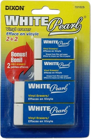White Pearl Vinyl Eraser - 4 CT