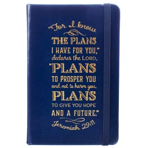 Notebook Faux Leather Blue I Know Plans Jer. 29:11