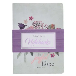 Notebook Set 3pc Green Rom. 12:12, Pink Phil. 4:4, White Neh. 8:1