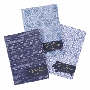 Notebook Set 3pc Blue Ps. 46:10, Josh. 1:9, 1 Thess. 5:16