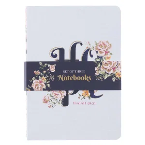 Notebook Set 3pc White, Pink Isa. 40:31, Navy