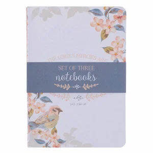 Notebook Set 3pc MD White Lam. 3:22-23, Peach Mercy, Blue