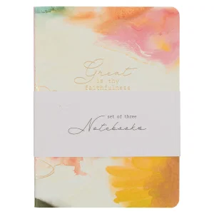 Notebook Set 3pc White Great, Blue Mercies, Pink Thy Mercy