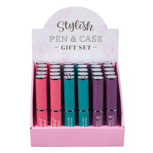 Stylish Pen & Case 30pc Pre-Packed Cardboard Merchandiser (PEN288, PEN289, PEN29