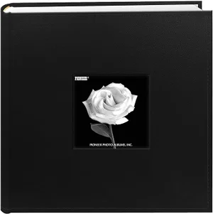 Photo Album Sewn Leatherette Frame Black 4x6