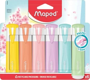 Maped Fluo Peps Classic Pastel Highlighter x6