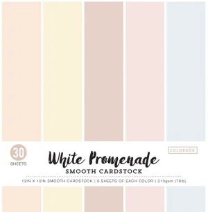Cardstock Smooth White Promenade, 12"X12"" 30/Pkg