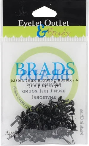 Round Brads Black 4mm 70/Pkg