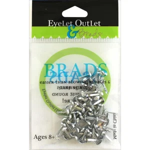 Round Brads Silver 4mm 70/Pkg