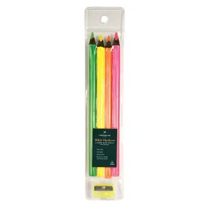 Highlighter Pencil w/sharpener 4 pc pouch