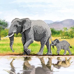 Crystal Art Card Kit Elephant