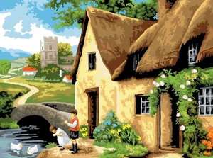 Paint by Number - Cottage On The River - Adult