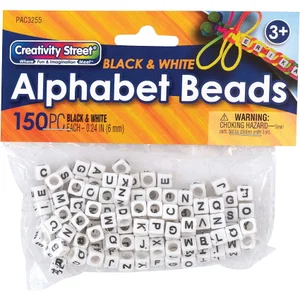 Pacon Alphabet Beads B&W 150pc