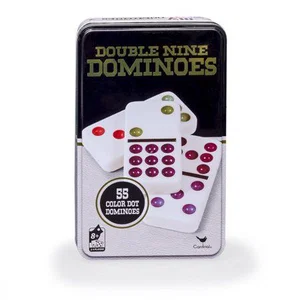 Dominoes Double Nine Colour Dot in Collectors Tin