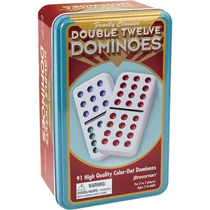 Dominoes Double 12 Dots in Collectors Tin