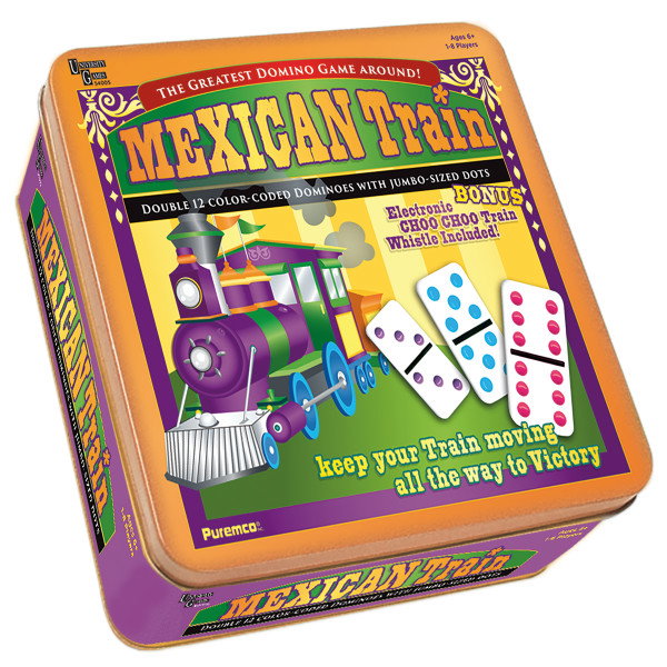 Dominoes Mexican Train Game with Aluminum Case