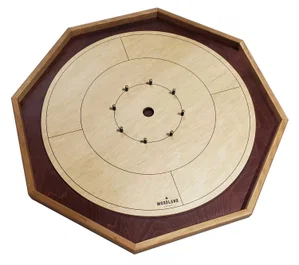 Crokinole Board Octagonal Cherry Rail - Includes Buttons