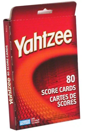 Yahtzee Score Cards