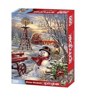 500 Pc Puzzle - Winter Windmill
