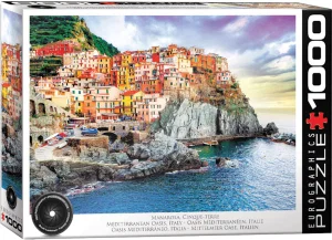 1000 Pc Puzzle - Manarola Cinque Terre Italy Mediterranean Oasis