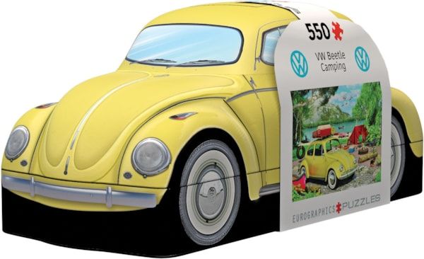 Image of 550 Pc Puzzle – VW Beetle Camping Shaped Tin
