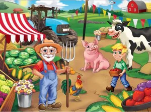 60 Pc Old MacDonald's Farm - Market Day Puzzle