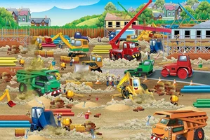 Puzzle Floor Construction Zone 35 pc