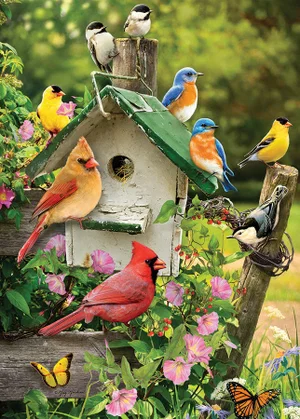 Puzzle Tray Singing Around the Birdhouse 35 pc