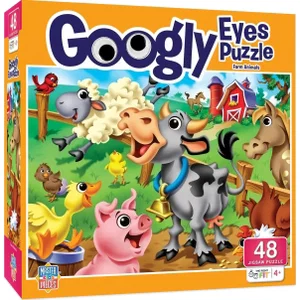 48 Pc Puzzle - Googly Eyes - Farm Animals