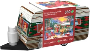550 Pc Puzzle Christmas Camping Trailer Tin