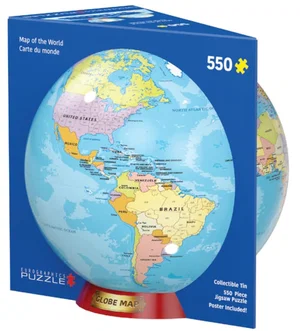 550 Pc Puzzle Map of the World Tin