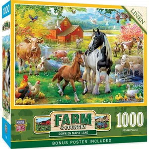 1000 Pc Puzzle - Farm & Country - Down on Maple Lane