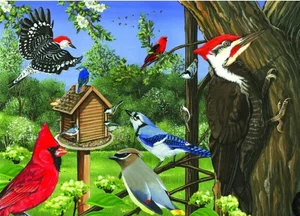 Puzzle Tray Around the Birdfeeder 35 pc