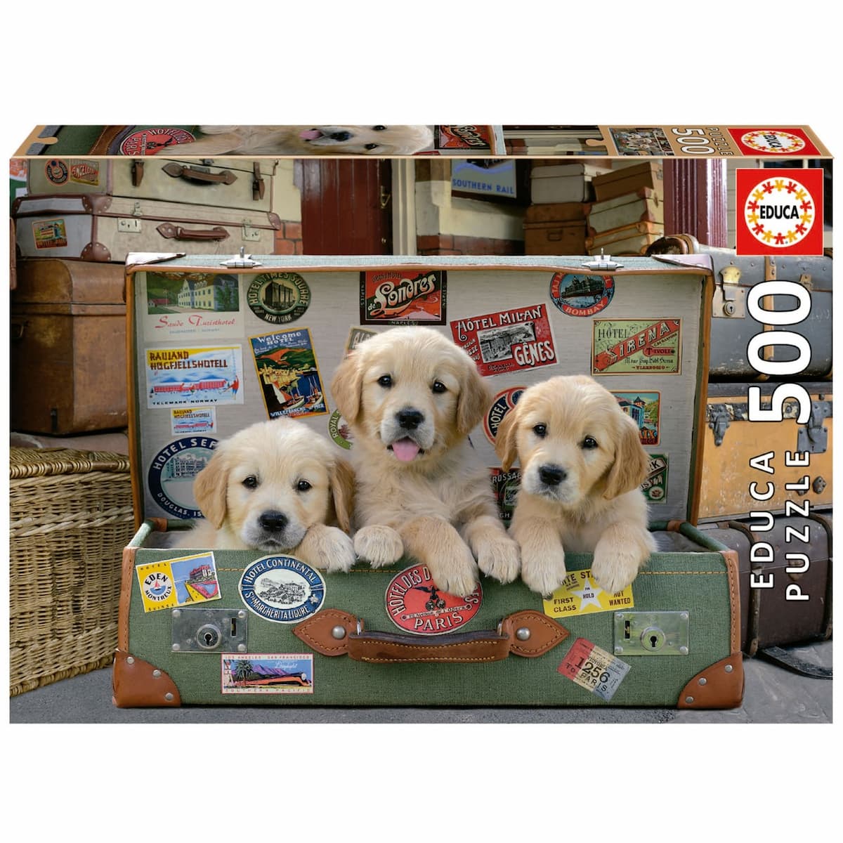 Educa 500 Puppies In The Luggage