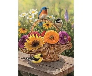 Puzzle Tray Bluebird and Bouquet 35pc