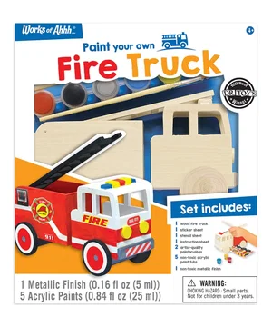 Fire Truck Classic Wood Paint Kit