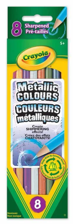 8 Metallic Coloured Pencils