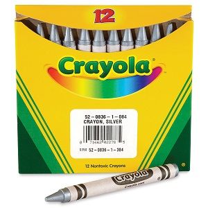 Crayons Silver 12 Per Box