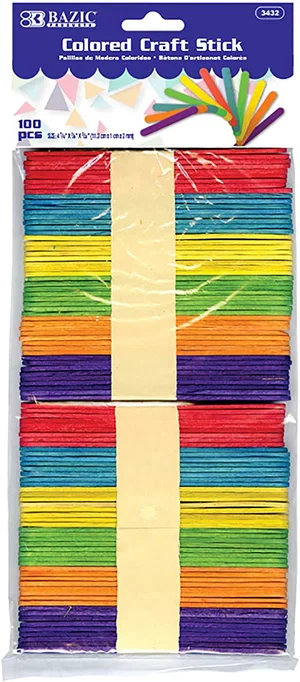 Coloured Craft Sticks (100/Pack)