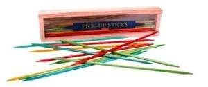 Wood Pick-up-Sticks in Wood Case