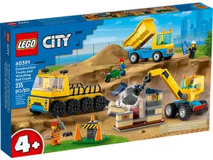 Lego City Construction Trucks and Wrecking Ball Crane 60391